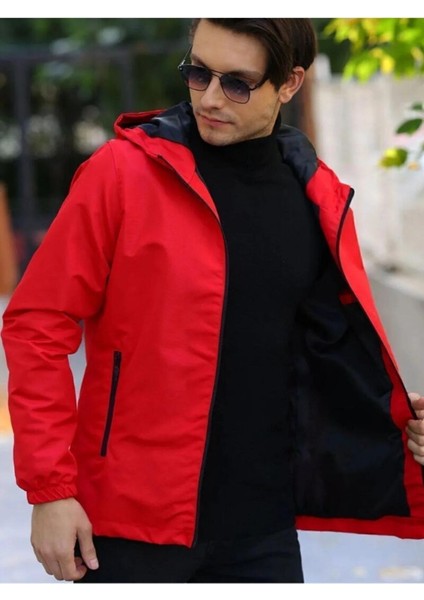 İçi Astarlı Su ve Rüzgar Geçirmez Erkek Cepli Yağmurluk modelleri