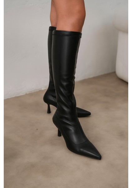 Cristina Siyah Renkli Lux Strech Sivri Burunlu Ince Topuklu Kadın Çizme fiyatları