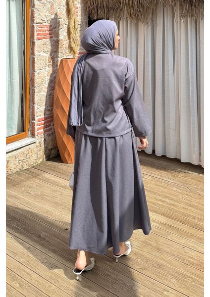 Bağlama Detaylı Etekli Takım Antrasit fırsatları