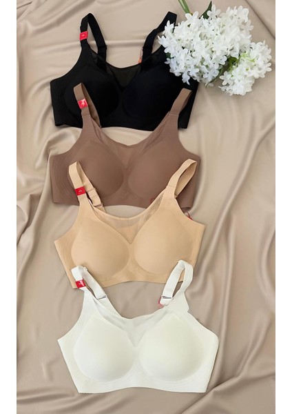 Balensiz Çıkarılabilir Pedli Dikişsiz Tül Detaylı Lazer Sütyen fiyatları