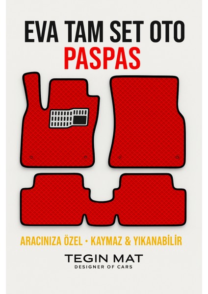 Toyota Land Cruiser Prado 2009-2019 Aracınıza Özel Eva Paspas Kırmızı Siyah | Kaymaz ve Yıkanabilir Taraftar Oto Paspas