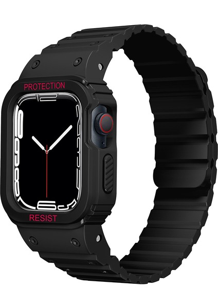 Apple Watch Series 10 / 11 Kılıf 46MM KD-142 Airbag Tasarımlı Kasa Koruyuculu Silikon Kordon modelleri