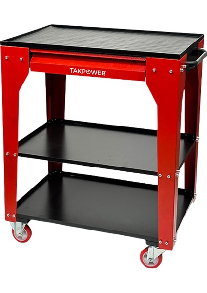 TAR4413 3 Gözlü 1 Çekmeceli Parça Taşıma Arabası Ağır Tip