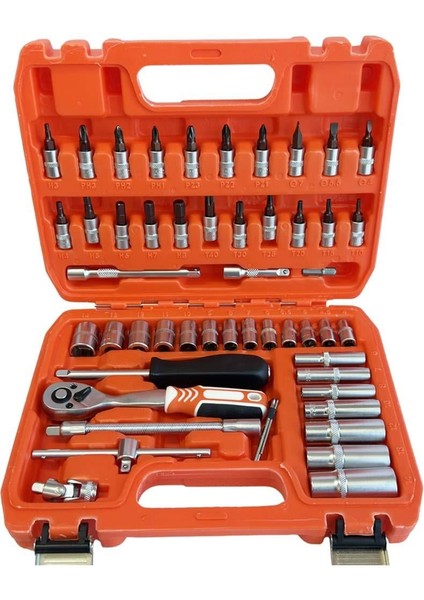 Unıversal 1/4 Cırcırlı Lokma Anahtar Takımı Bits Uç Seti 53 Parça