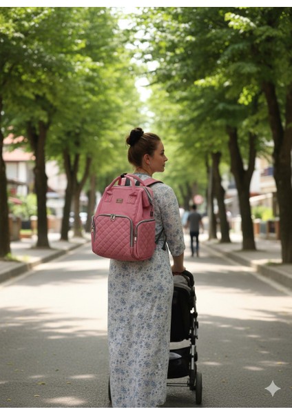 Anne Bebek Bakım Sırt Çantası Biberon Termos Gözlü