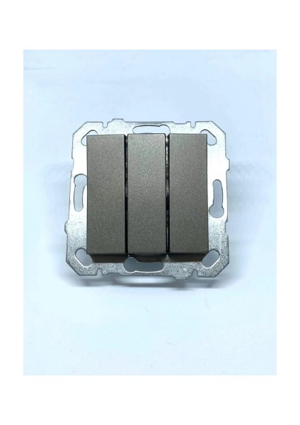 Füme Üçlü Anahtar Çerçevesiz - Priz ve Anahtar Için Uyumlu Çerçeve