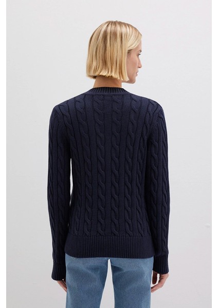 Kadın Ipek Karışımlı V Yaka Lacivert Kazak 1710720-89101 fırsatları