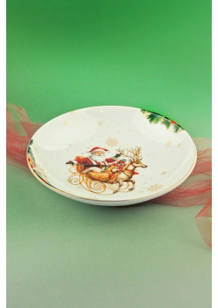 Christmas Reindeer Altın Yaldızlı Porselen Salata Kasesi fiyatları