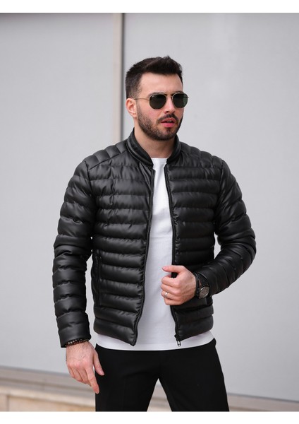 Slim Fit Deri Şişme Mont fiyatları