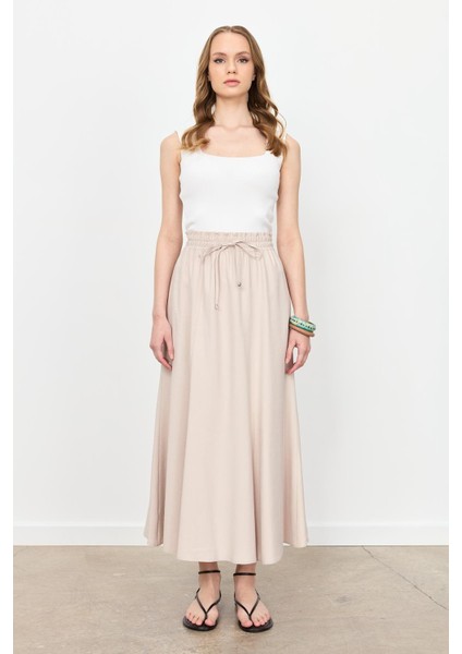 Beli Lastik Modal Uzun Etek-Taş