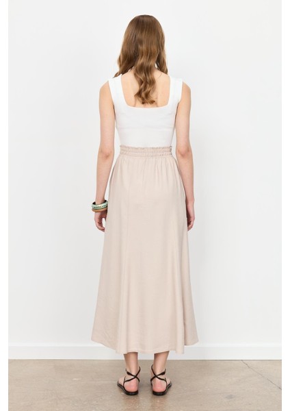 Beli Lastik Modal Uzun Etek-Taş