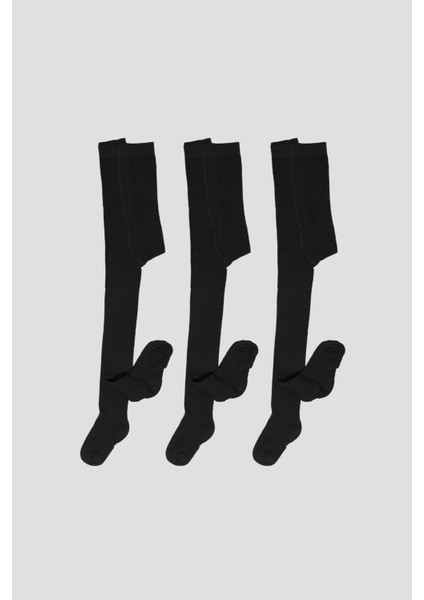 3 Adet Kurdele Aksesuarlı Pamuklu Kız Çocuk ve Bebek Külotlu Çorap fiyatları