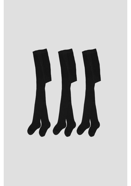 3 Adet Kurdele Aksesuarlı Pamuklu Kız Çocuk ve Bebek Külotlu Çorap fırsatları