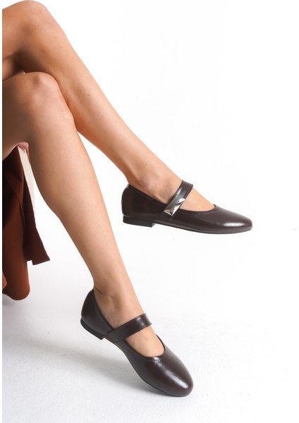 Yuka Kadın Bantlı Babet - Kahve indirimleri