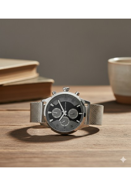Erkek Kol Saati Gümüş Renk, Gümüş Kadran - Şık Hasır Kordon, 2 Yıl Garantili fiyatları