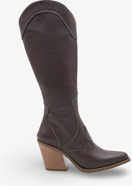 Drayze Kadın Hakiki Deri Günlük Çizme - Kahve