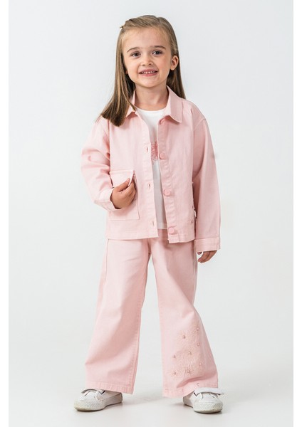 Incili Çiçek Nakışlı Kız Çocuk 3\'lü Takım - 26K 6367