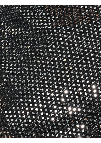 Slim Fit Kayık Yaka Kolsuz Sırt Dekolteli Mini Pullu Payetli Mini Elbise