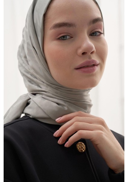 Kazayağı Desen Pamuk Ipek Şal Açık Gri indirimleri