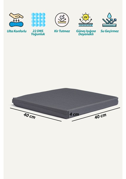 Su Geçirmez Sandalye Minderi Fermuarlı Bağcıklı 22 Dns Sünger modelleri