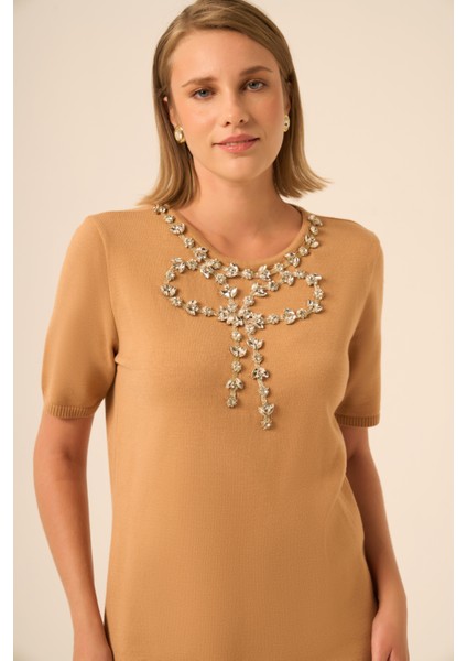 Ftz Kadın Taş Detaylı Tunik Bisküvi 20839 fiyatları