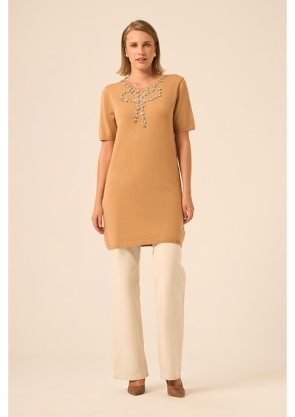 Ftz Kadın Taş Detaylı Tunik Bisküvi 20839 fırsatları