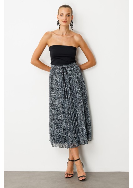 Beli Lastik Pileli Şifon Etek-Siyah fiyatları