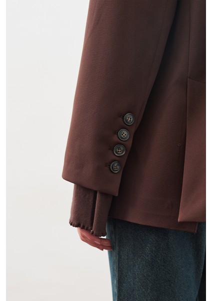 Oversıze Kesim Blazer Ceket Acı Kahve indirimleri