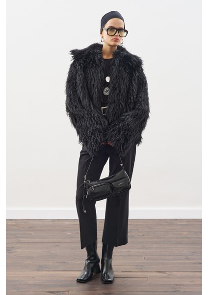 Mara Kürk Ceket Siyah