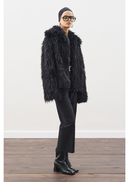 Mara Kürk Ceket Siyah modelleri