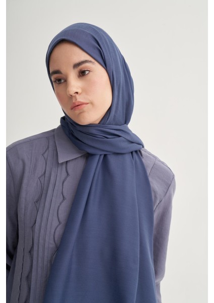 Şantuk Çift Taraflı Ipekli Şal Lacivert modelleri