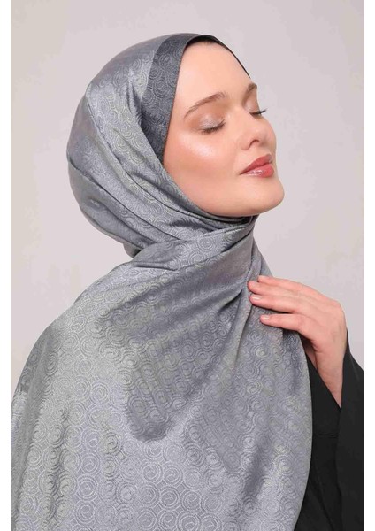 Füme Halka Desen Monogram Şal