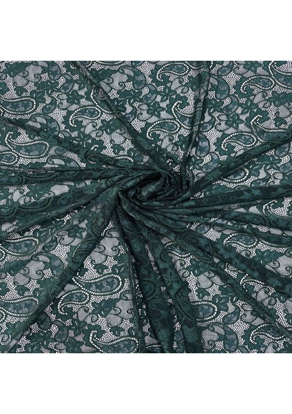 Zümrüt Yeşili Likralı Dantel Kumaş (En 150 Cm) – Elbiselik, Abiyelik, Süsleme