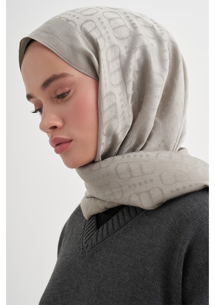 Luxe Desen Liora Pamuk Şal Gri