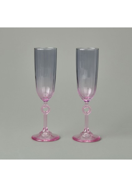 2'li Ayaklı Bardak - Renkli - 150 ml