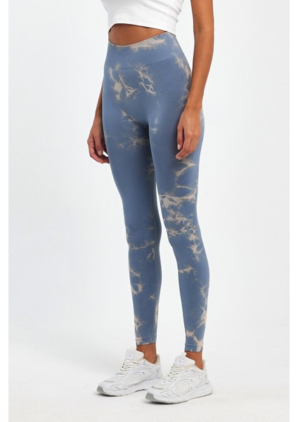 Spor Tayt Batik Desenli Dikişsiz Esnek ve Toparlayıcı Push Up Kadın Tayt fiyatları