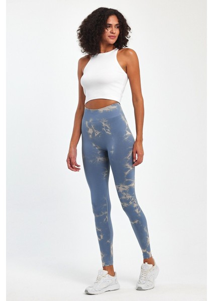 Spor Tayt Batik Desenli Dikişsiz Esnek ve Toparlayıcı Push Up Kadın Tayt indirimleri