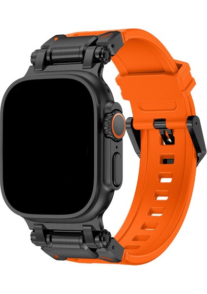 Apple Watch 11 10 46MM 9 8 7 6 Se Ultra Uyumlu 49-46-45-44-42MM Metal Pimli Tokalı Premium Silikon Kordon – Dayanıklı Spor Rubber Kayış