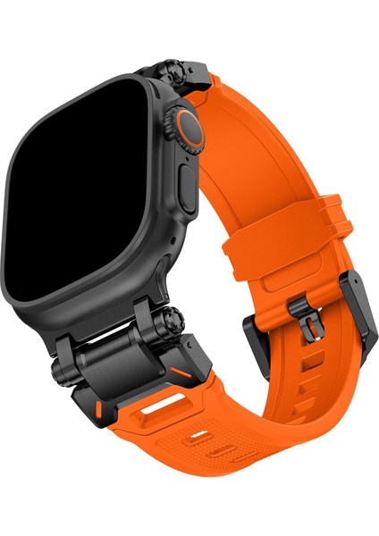 Apple Watch 11 10 46MM 9 8 7 6 Se Ultra Uyumlu 49-46-45-44-42MM Metal Pimli Tokalı Premium Silikon Kordon – Dayanıklı Spor Rubber Kayış indirimleri