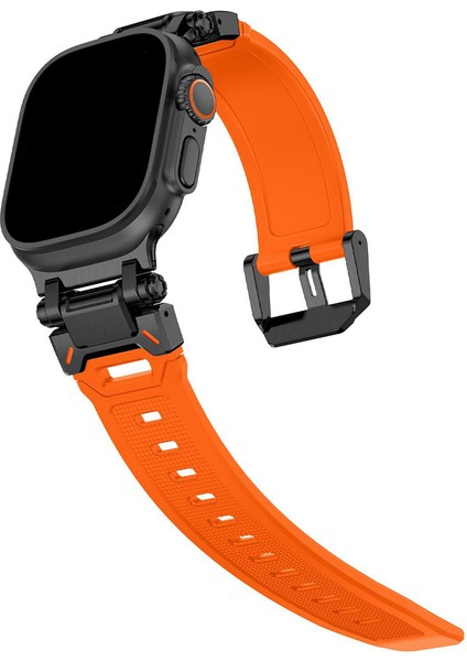 Apple Watch 11 10 46MM 9 8 7 6 Se Ultra Uyumlu 49-46-45-44-42MM Metal Pimli Tokalı Premium Silikon Kordon – Dayanıklı Spor Rubber Kayış