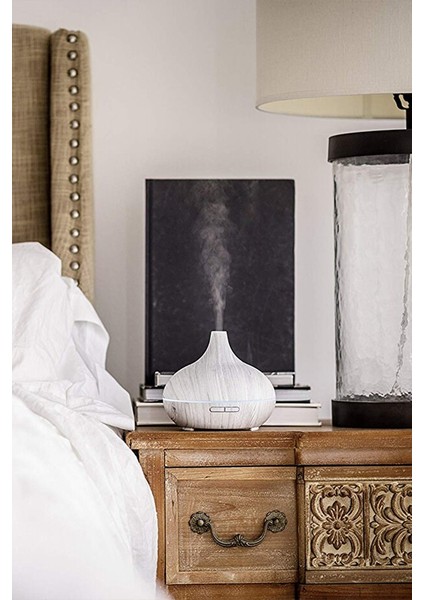 Aroma Difüzör Gece Işığı Beyaz Parke Desen 7 LED Nemlendirici Kumandalı 550 ml Buhar Makinesi fiyatları