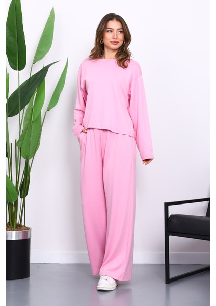 Pembe Yanları Taş Detaylı Modal Takım