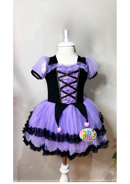 Kuromi Elbiseee Kuromi Kostüm Kuromi Mor Bubble Saç 2 Adet Kuromi Tül Eldiven Seti modelleri