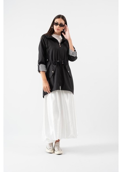 Orieldo Beli Lastikli Balon Etek Beyaz