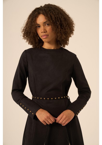 Kadın Süet Elbise Siyah 31219 fiyatları