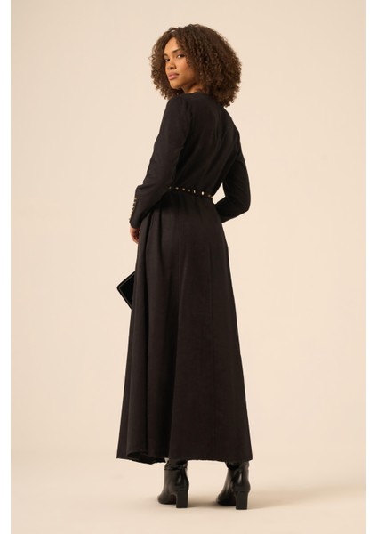 Kadın Süet Elbise Siyah 31219 indirimleri