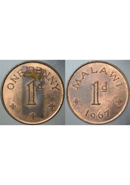 Malavi 1 Penny 1967 Malawi Çilaltı(-)
