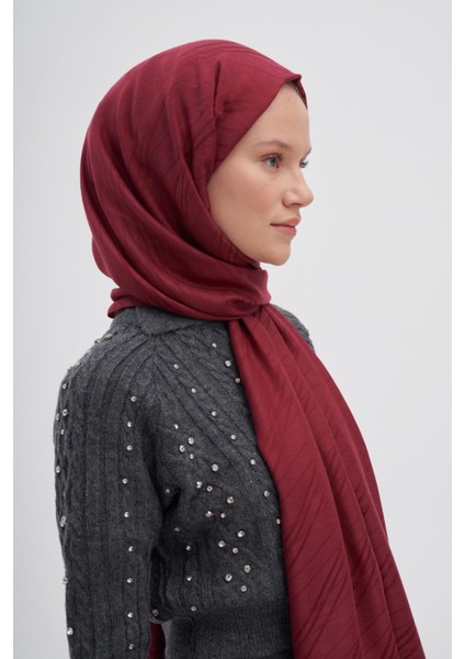 Simetrik Jakar Italyan Ipekli Şal Bordo modelleri