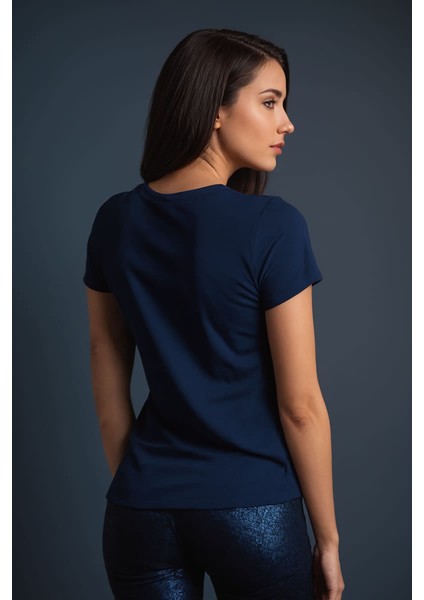 Basic Lacivert V Yaka Tişört fiyatları