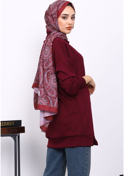 Mürdüm Yaka Detaylı Modal Tunik fırsatları